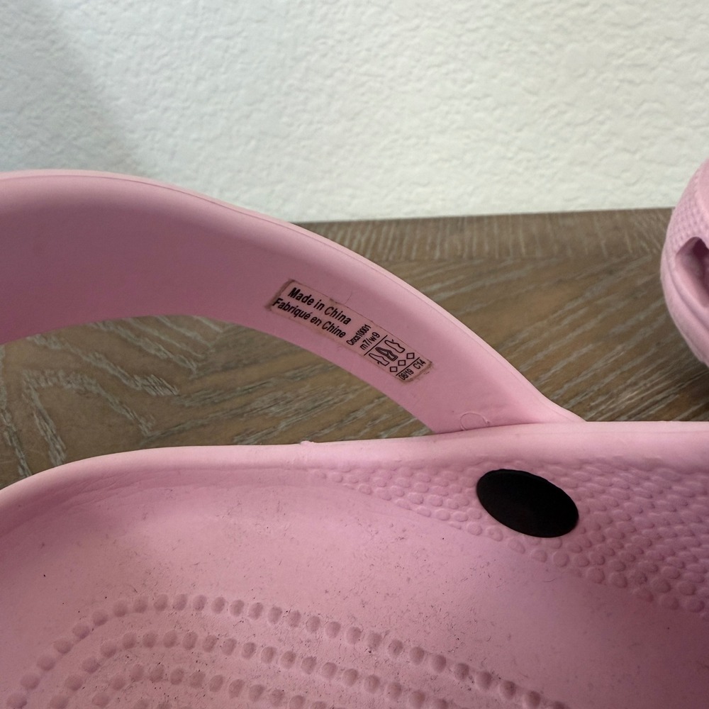 Crocs Classic Clog Pink Slip On Womens 9 Mens 7 Comfort Shoes Summer Casual - Picture 9 of 10